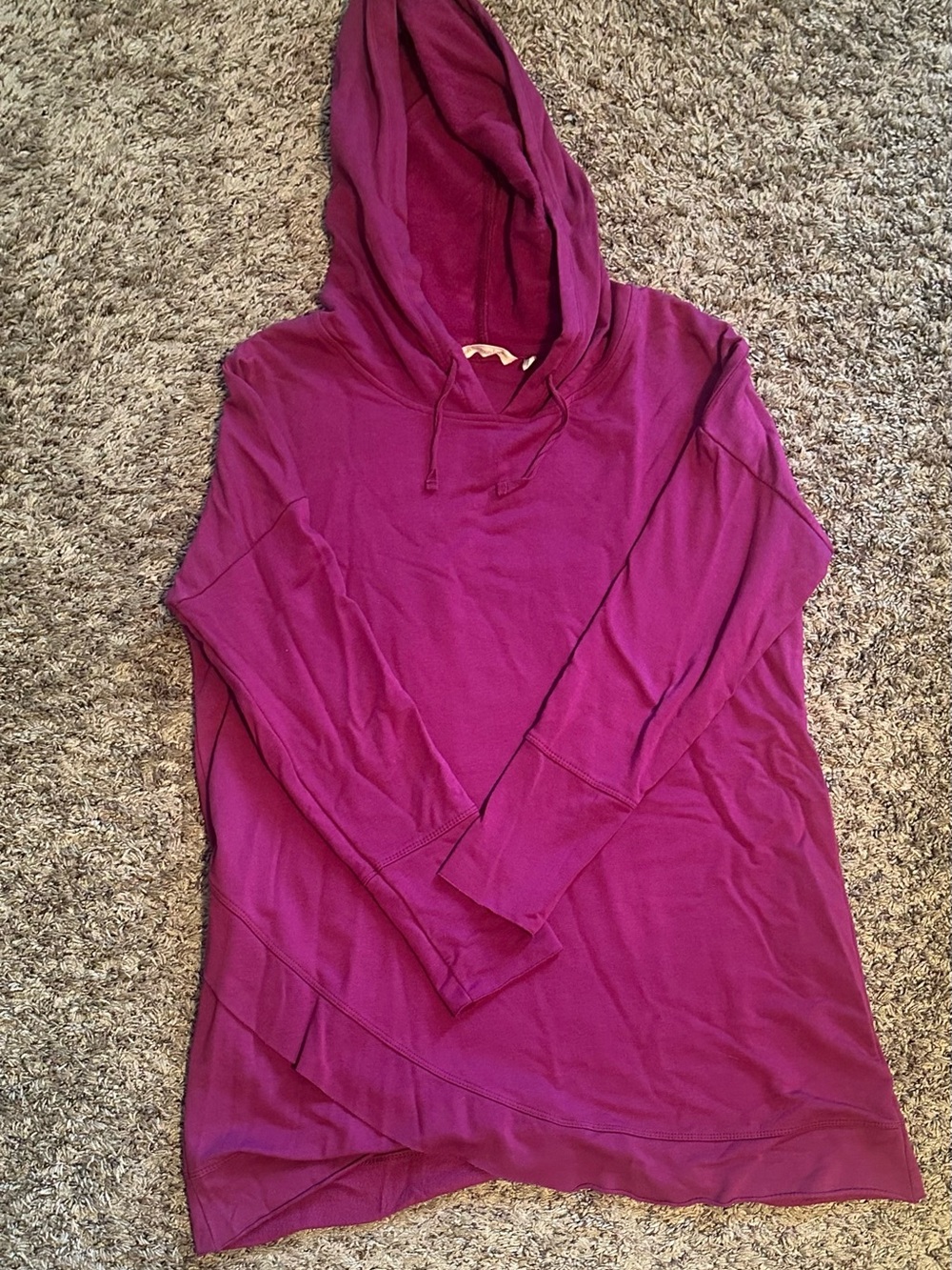 Soft Surroundings Women's Deep Magenta Hooded Pullover